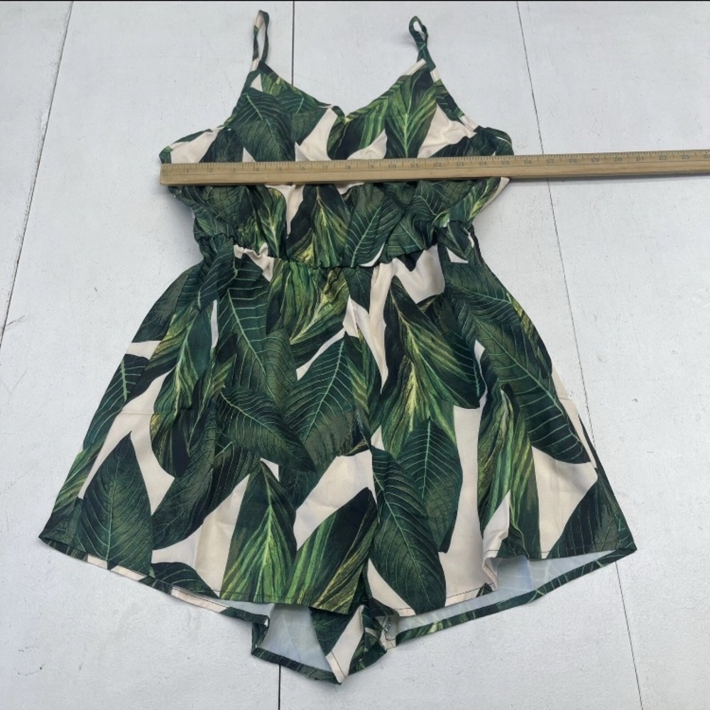 New Women’s Green and Cream tropical romper